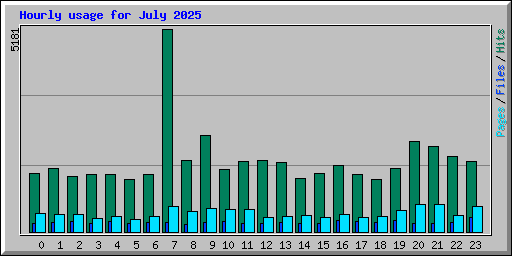 Hourly usage for July 2025